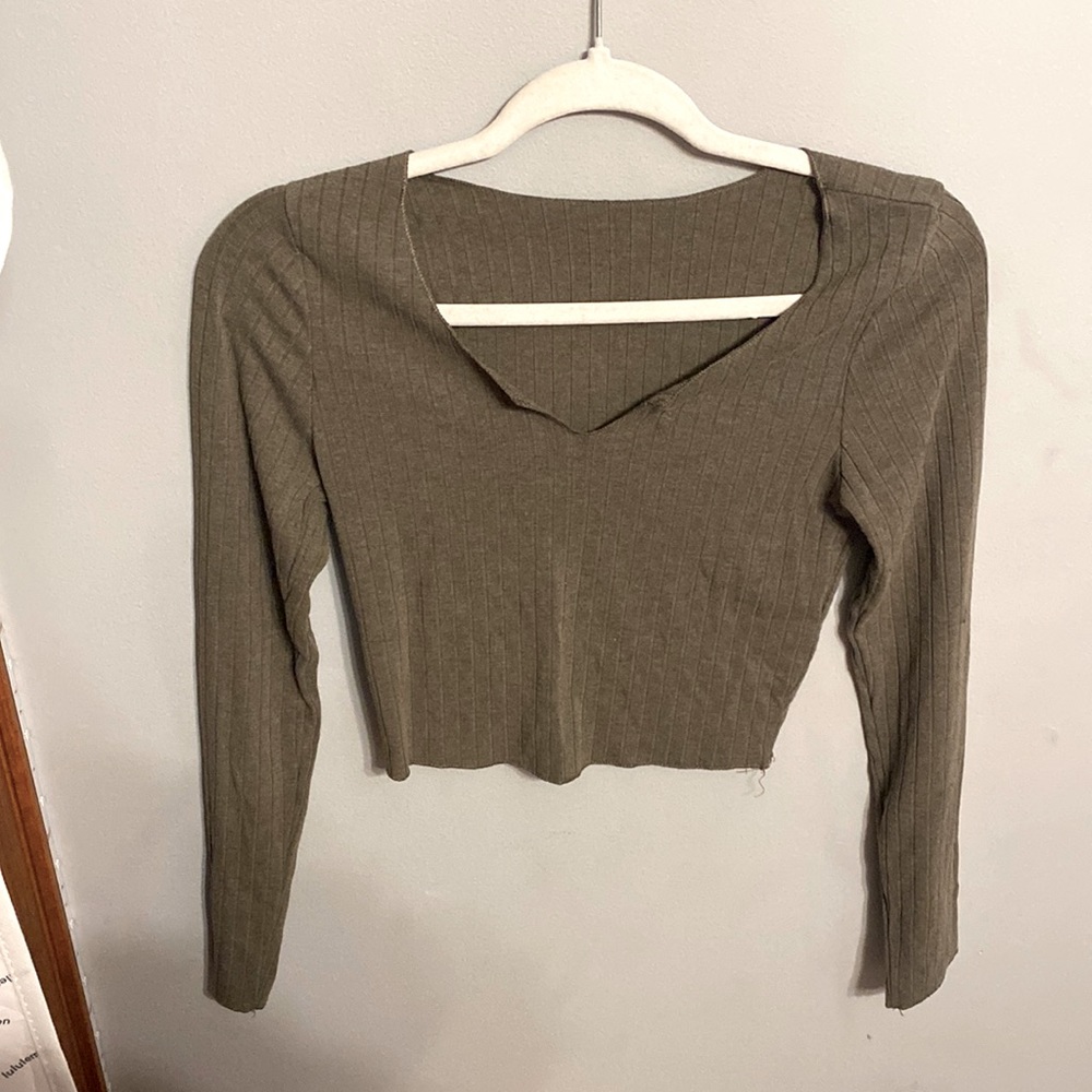 Olive green crop top